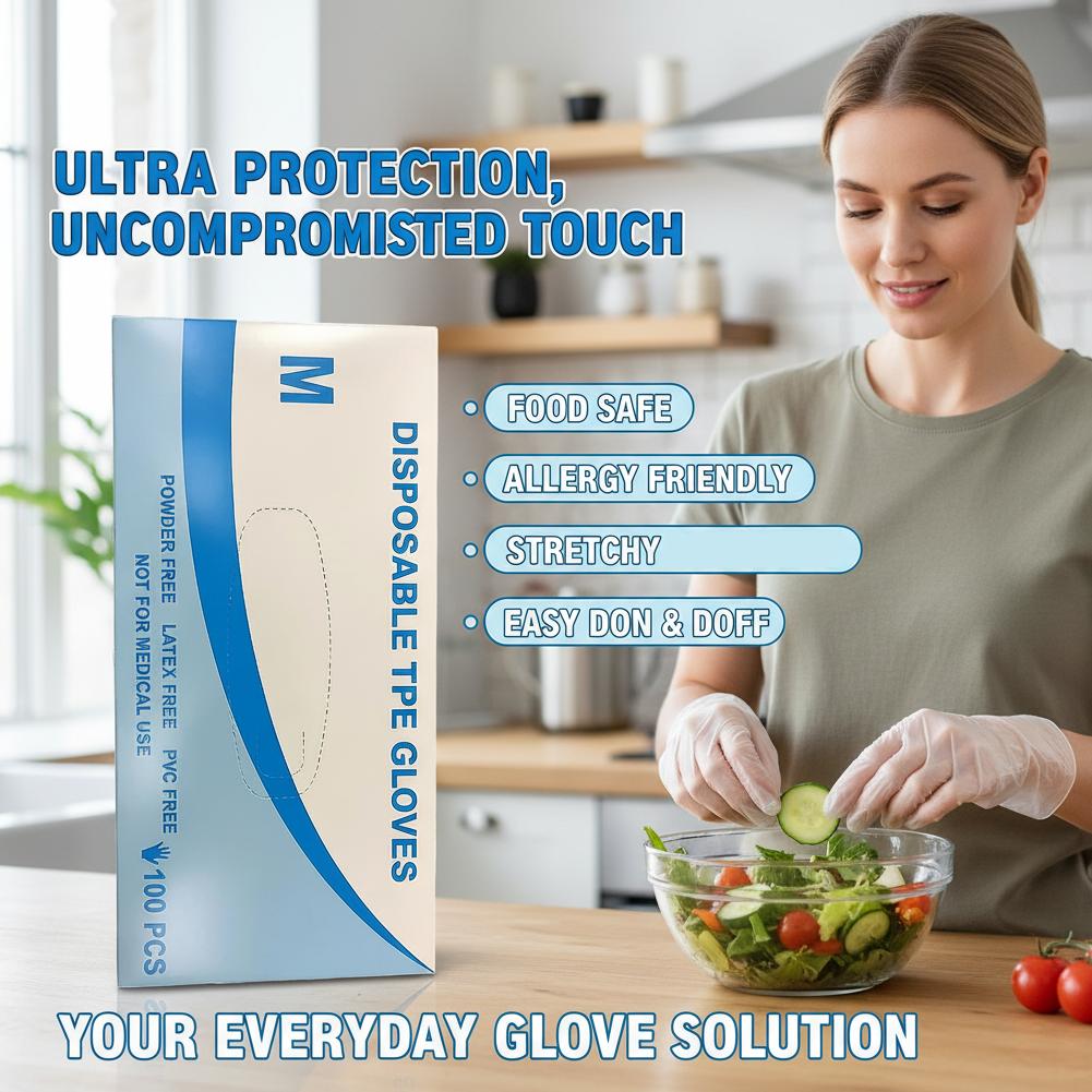 100pcs/set Disposable TPE Glov - Home Cooking Oil Disposal review and price