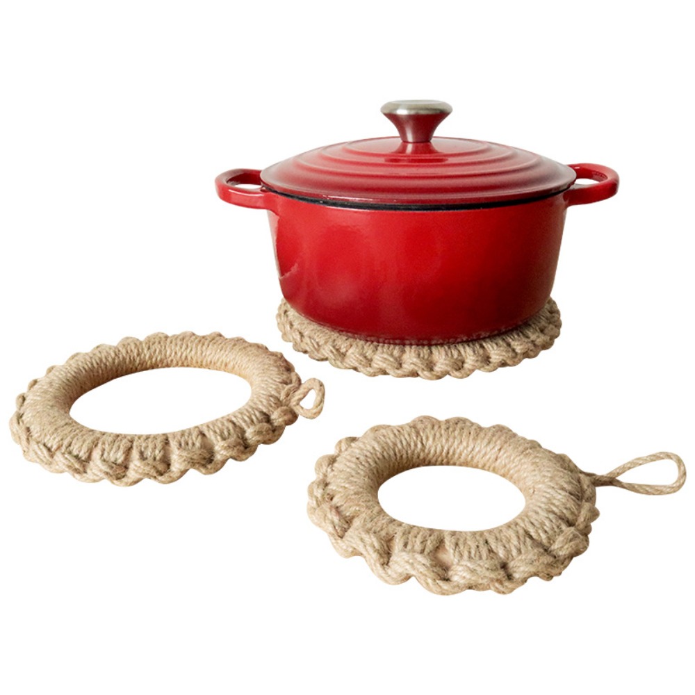 2Pcs Rustic Jute Woven Trivets - Dosa Pan Iron review and price