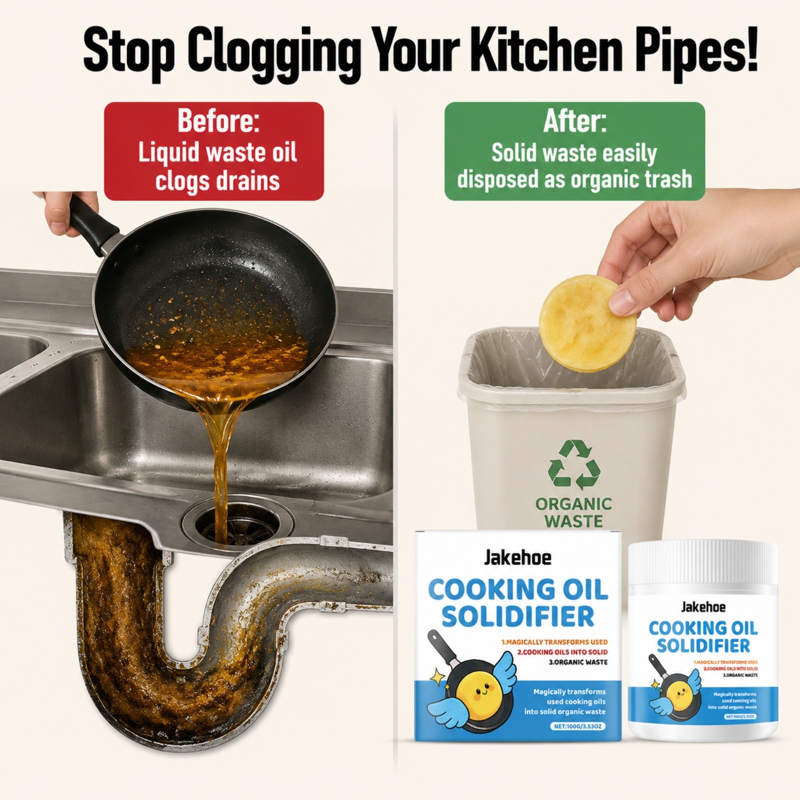 Cooking Oil Solidifier Powder  - Home Cooking Oil Disposal review and price
